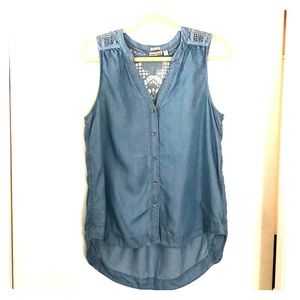 Anthropologie chambray sleeveless top